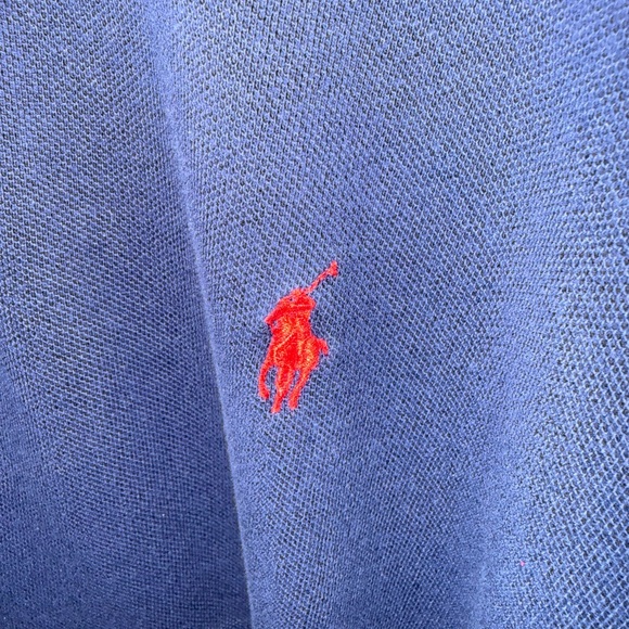 Ralph Lauren Navy Long Sleeve Polo with Red Logo - Picture 2 of 4